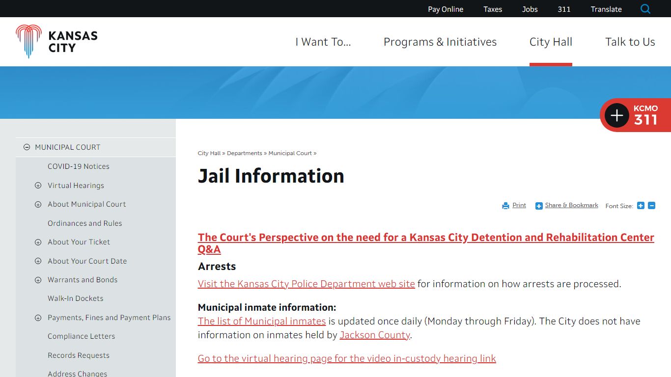 Jail Information | CITY OF KANSAS CITY | OFFICIAL WEBSITE - KCMO.gov